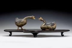 Showa period okimono of two ducks - 828478