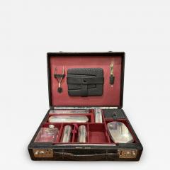 Shreve Co Shreve Co Sterling Silver Vanity Travel Dresser Set in Leather Case - 2317756