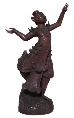 Siamese Carved Walnut Dancing Figure - 4661166