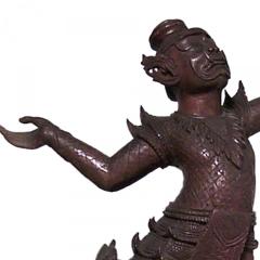 Siamese Carved Walnut Dancing Figure - 4661168