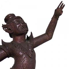 Siamese Carved Walnut Dancing Figure - 4661169