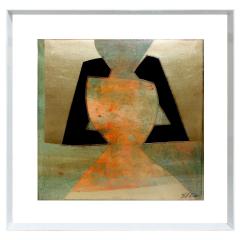 Sica Sica Abstract Metallic Art Under Lucite 1980s - 274643