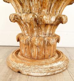 Side Table with Antique Elements Featuring a Column Capital Small Size - 2979048