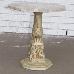 Side Table with Octogan Stone Top and Carved Base - 2971731