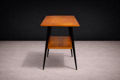 Side Table with a Swivel Top in Pau Marfim Ebony finish Unknown 1950s - 4579653