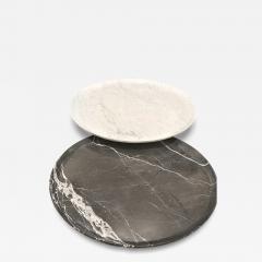 Side Tables Tray in Carrara and Marquina Marble - 4454591