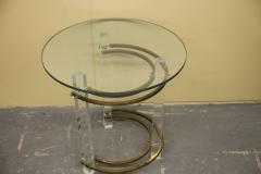 Side table in lucite and brass by Charles Hollis Jones - 3042828