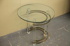 Side table in lucite and brass by Charles Hollis Jones - 3042830