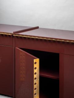 Sideboard in lacquered wood and brass details Italy late 1980s - 4004210