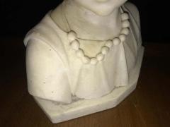 Signed 19th Century Marble Miniature Bust of a Young Girl Signed on Reverse - 1292173