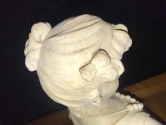 Signed 19th Century Marble Miniature Bust of a Young Girl Signed on Reverse - 1292176