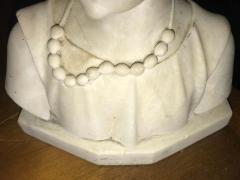 Signed 19th Century Marble Miniature Bust of a Young Girl Signed on Reverse - 1292181