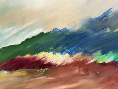 Signed Abstract Expressionist Landscape Mid Day Shower 20th Century - 4766486