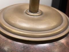 Signed Art Deco Dinandrie Lamp Vase with Mica shade Signed Edition Jouvenia - 3794392
