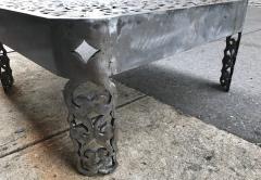 Signed Brutalist Cut Steel Coffee Table - 1310862