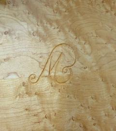 Signed Custom Bird s Eye Maple Console Table with Ebony Exposed Joinery - 4803081