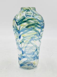 Signed Hand Blown Art Glass Vase by Roland R Correia Dated 1975 - 4220296