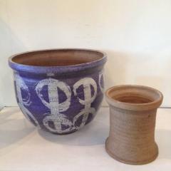 Signed Illegibly Modernist Two Piece Large Art Pottery - 50949