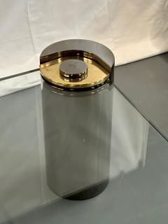 Signed Large Mid Century Karl Springer Coffee Cocktail Table Gunmetal Brass - 2994582