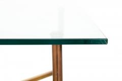 Signed Maison Jansen Coffee Cocktail Table in Brass and Glass - 4502610