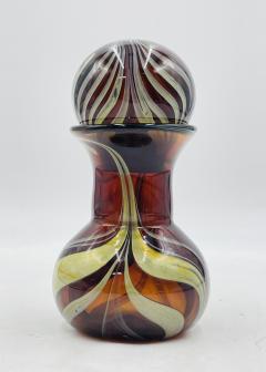 Signed Murano Art Glass Jar with Lid by C Rachke Italy 20th Century - 4220303