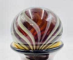 Signed Murano Art Glass Jar with Lid by C Rachke Italy 20th Century - 4220307