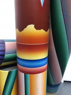 Signed Oil on Canvas Free Standing Cylindrical Artwork - 1765938