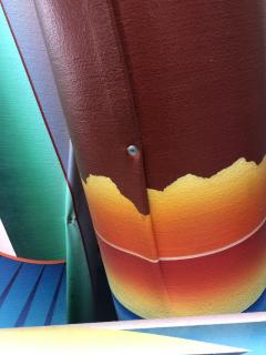 Signed Oil on Canvas Free Standing Cylindrical Artwork - 1765944