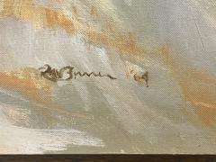 Signed R M Burrer Abstract Expressionist Painting Trees in October 1964 - 4393221