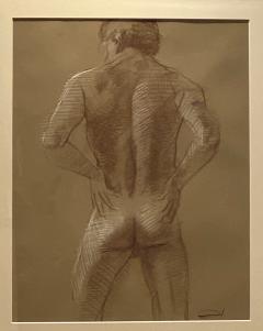 Signed Vintage Pastel of Nude Male Circa 20th Century - 1486671