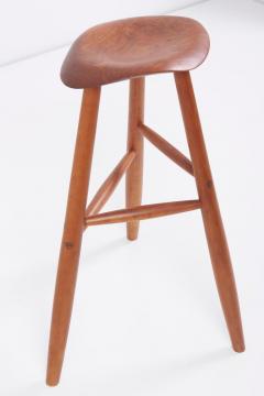 Signed Wooden Studio Bar Stool by an American Craftsmen 1984 US - 1190299