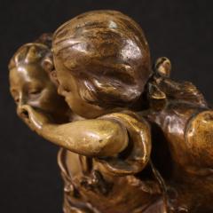Signed terracotta sculpture gallant scene - 4212053