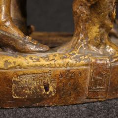 Signed terracotta sculpture gallant scene - 4212063