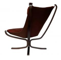 Sigurd Ressell Mid Century Danish Modern Sling Lounge Chair in Rosewood and Burgundy Leather - 3799193