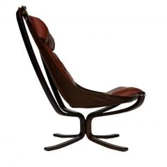 Sigurd Ressell Mid Century Danish Modern Sling Lounge Chair in Rosewood and Burgundy Leather - 3799205