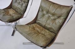 Sigurd Ressell Pair of Sigurd Ressell Leather Falcon Chairs - 394171