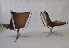 Sigurd Ressell Pair of Sigurd Ressell Leather Falcon Chairs - 394174