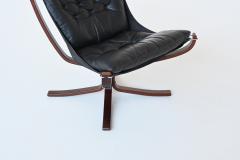 Sigurd Ressell Sigurd Ressell Falcon lounge chair in black leather Vatne Norway 1970 - 3903633