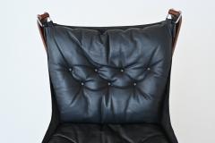 Sigurd Ressell Sigurd Ressell Falcon lounge chair in black leather Vatne Norway 1970 - 3903635