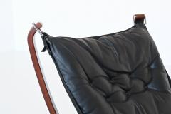 Sigurd Ressell Sigurd Ressell Falcon lounge chair in black leather Vatne Norway 1970 - 3903636