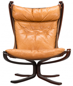 Sigurd Ressell Sigurd Ressell Tall Back Leather Falcon Chair Norway - 2592234