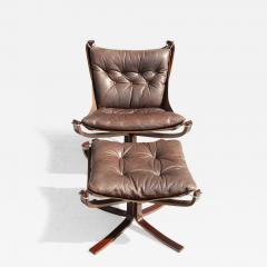 Sigurd Ressell Vintage Sigurd Ressell FALCON low back Lounge chair with Ottoman - 4191863