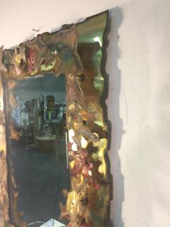 Silas Seandel BRUTALIST MIXED METALS TORCH CUT WALL MIRROR - 679885