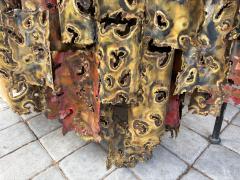 Silas Seandel Brutalist Silas Seandel Cathedral Torch Cut Wall Sculpture Brass Mixed Metal - 4729503