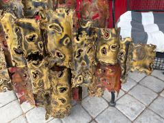 Silas Seandel Brutalist Silas Seandel Cathedral Torch Cut Wall Sculpture Brass Mixed Metal - 4729510