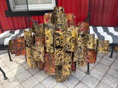 Silas Seandel Brutalist Silas Seandel Cathedral Torch Cut Wall Sculpture Brass Mixed Metal - 4729513