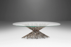 Silas Seandel Brutalist Tubular Steel Coffee Table with a Glass Top By Silas Seandel c 1970 - 2554507