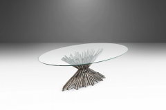 Silas Seandel Brutalist Tubular Steel Coffee Table with a Glass Top By Silas Seandel c 1970 - 2554569