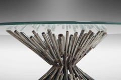 Silas Seandel Brutalist Tubular Steel Coffee Table with a Glass Top By Silas Seandel c 1970 - 2554741