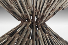 Silas Seandel Brutalist Tubular Steel Coffee Table with a Glass Top By Silas Seandel c 1970 - 2554754